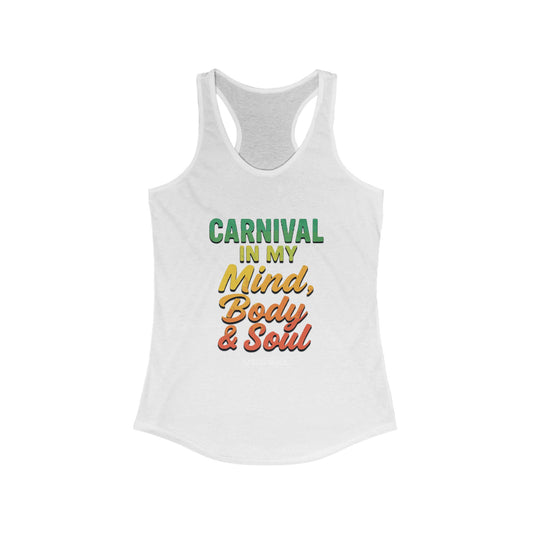 Carnival Spirit Racerback Tank Top for Women - Mind, Body & Soul Design